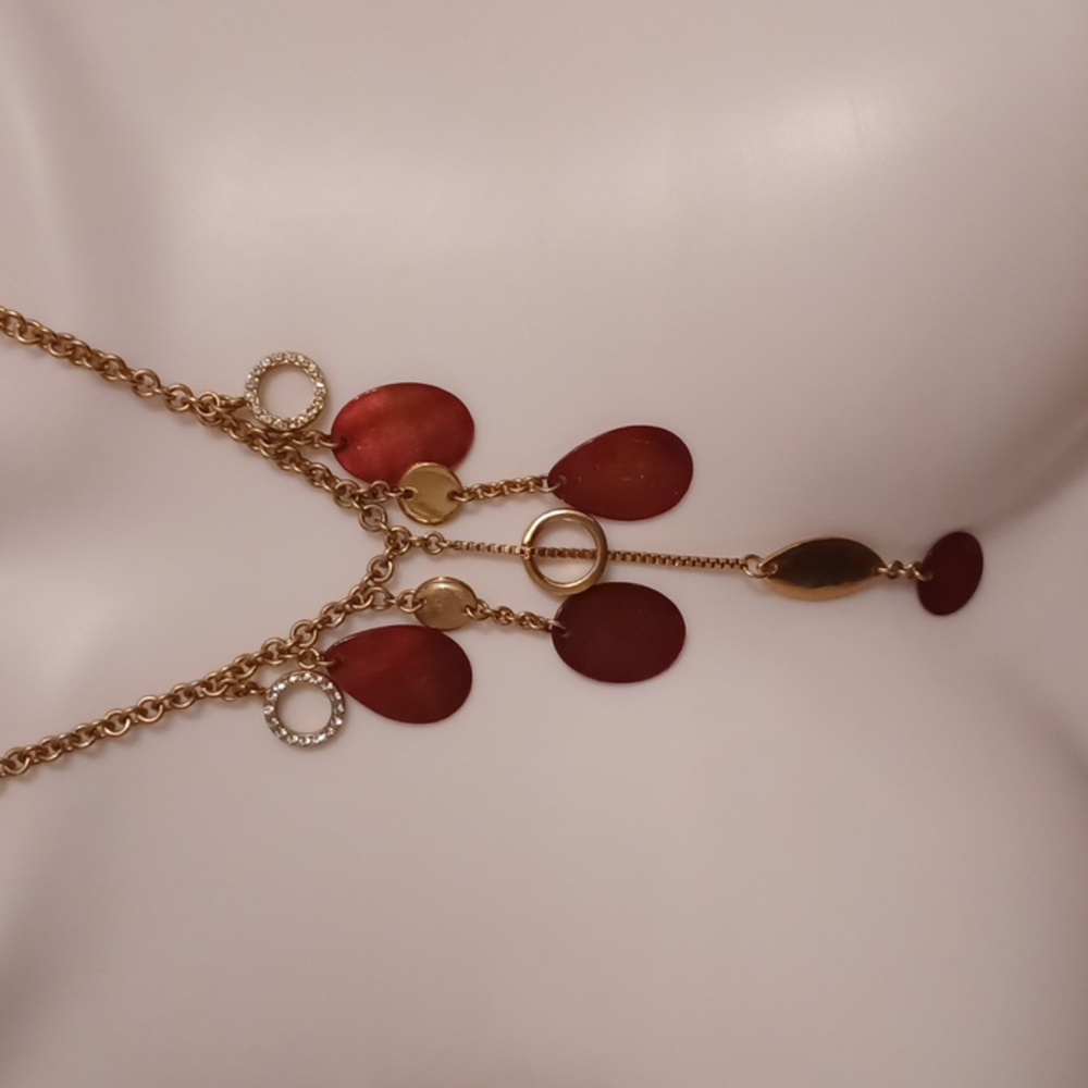 Elegant Gold and Copper 18" Guess Pendant Necklace